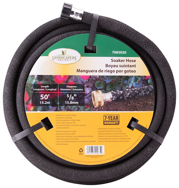 Soaker Hose 5/8"x50ft Rubber Black