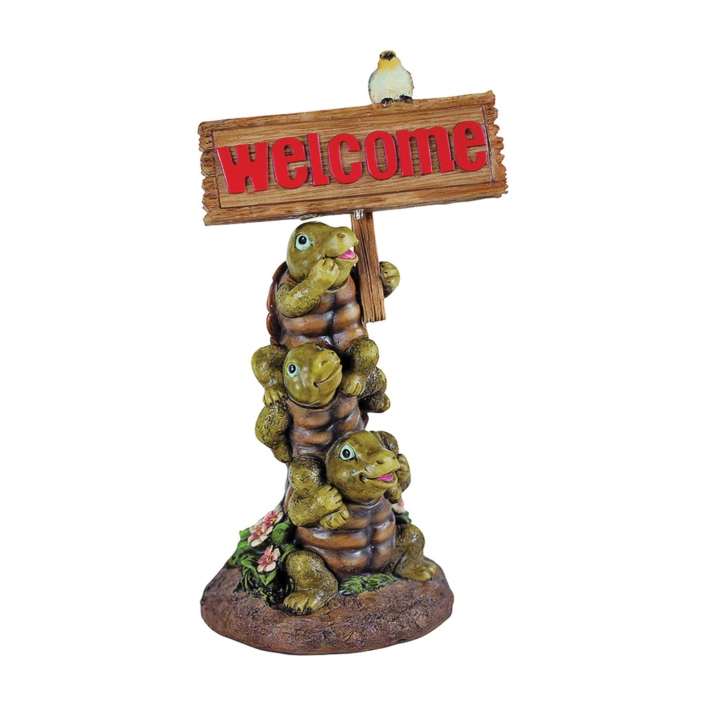 Solar Light Welcome Turtle