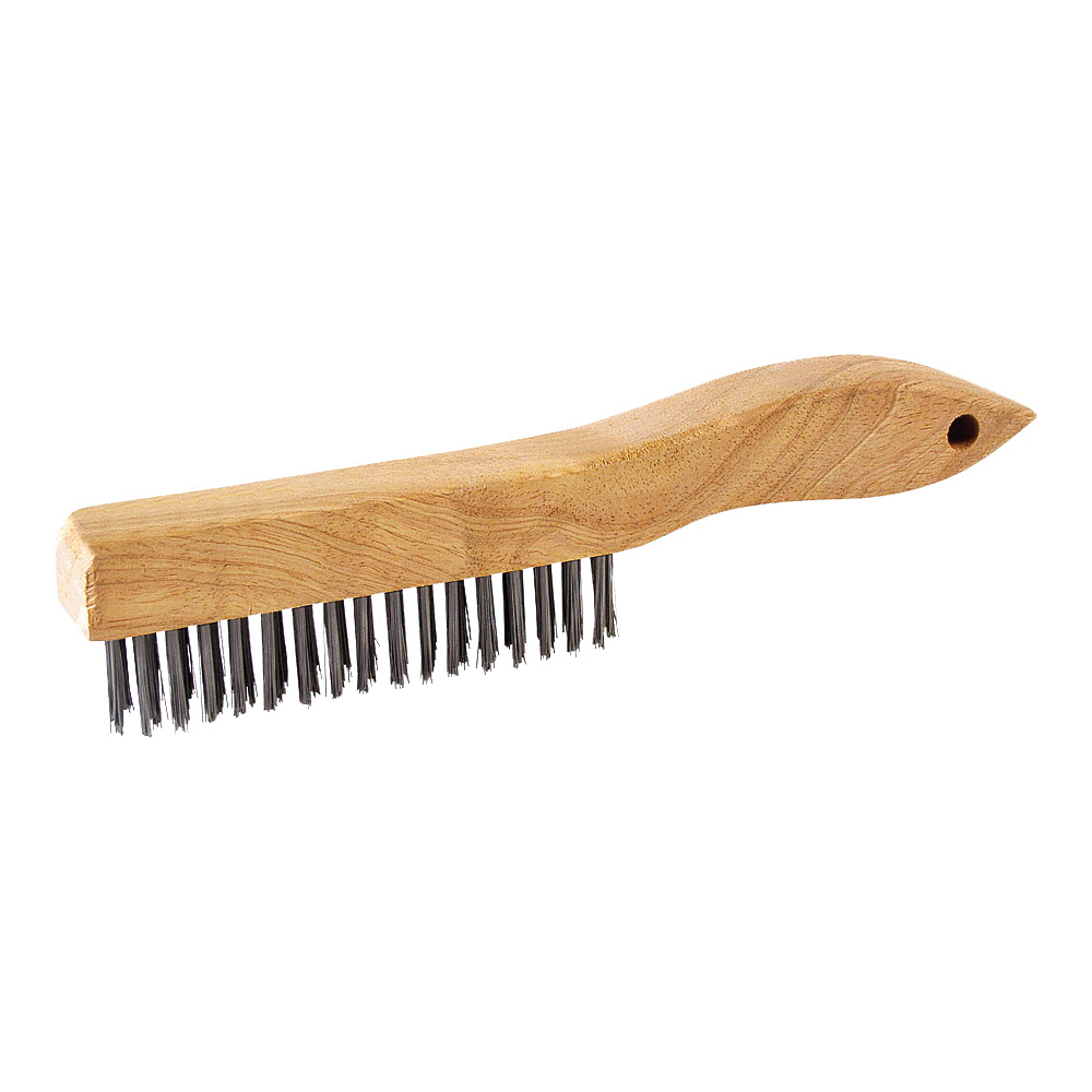 Wire Brush 10-7/8" Wood Handle Steel Bristles