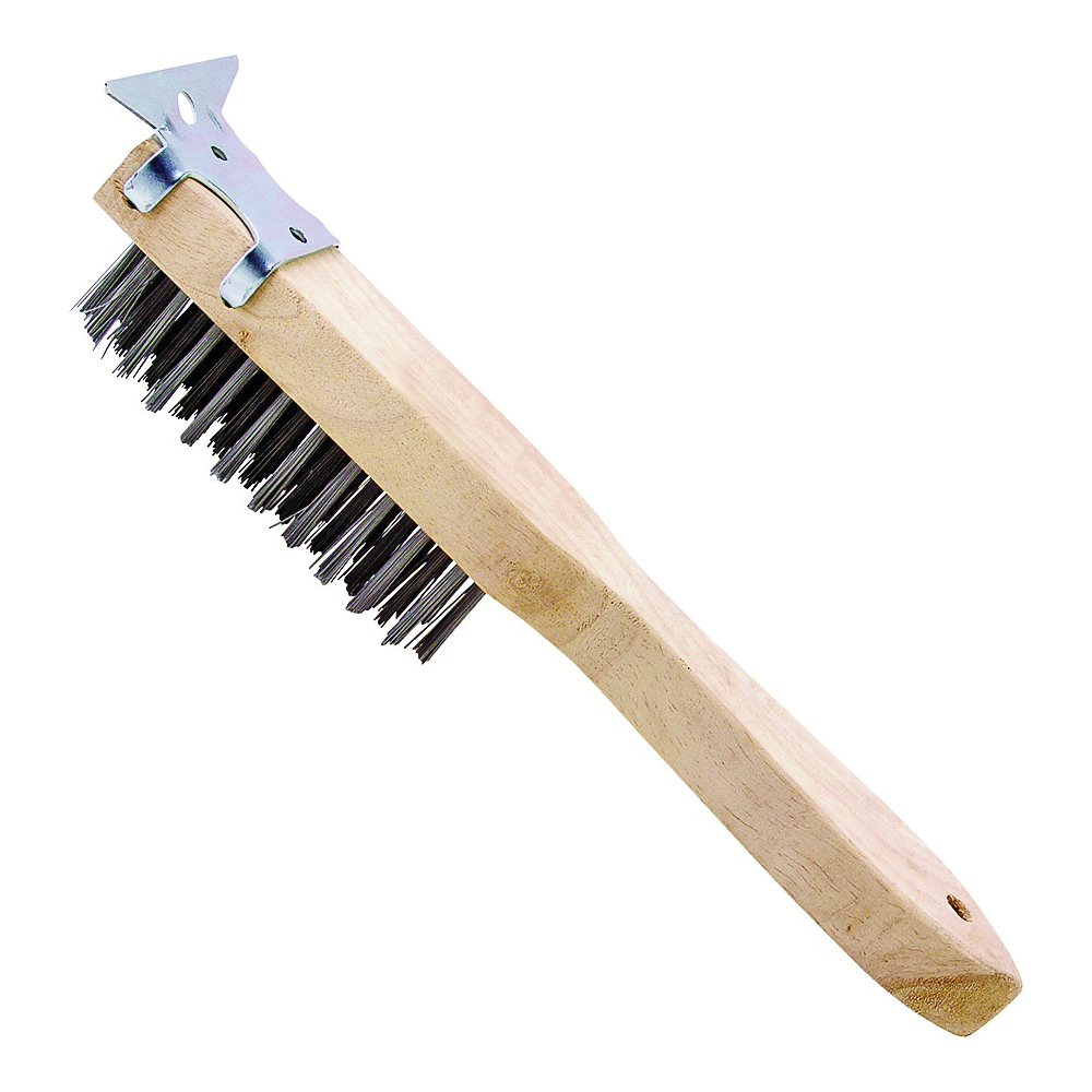 Wire Brush w/Scraper 11-1/2" Steel Bristle