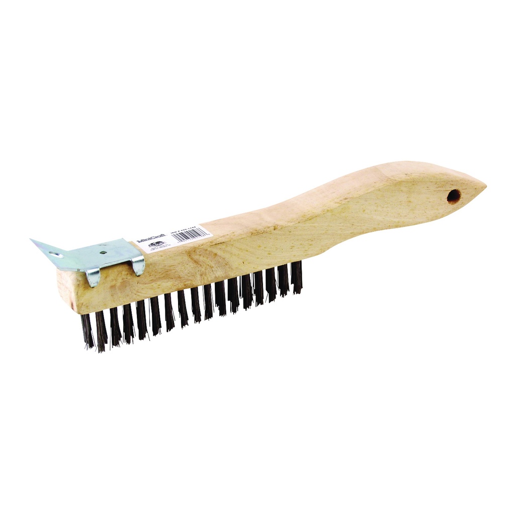 Wire Brush w/Scraper 10-7/8" Steel Bristle