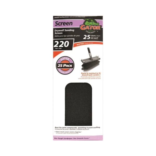 Screen Sanding Drywall 220 Grit 4-1/4"x11-1/4" PK25