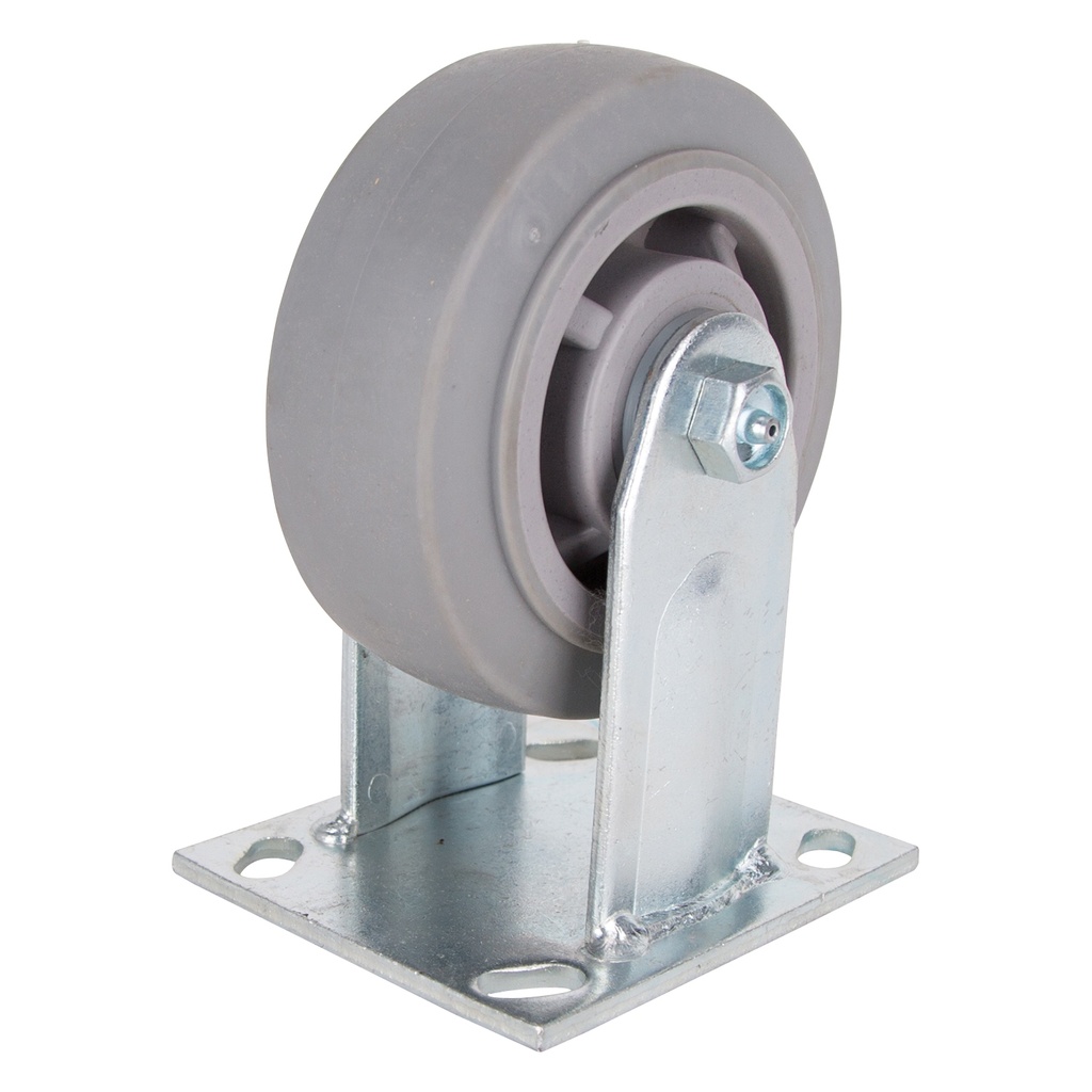 Caster Rigid Plate 5" Rubber Wheel 450LB