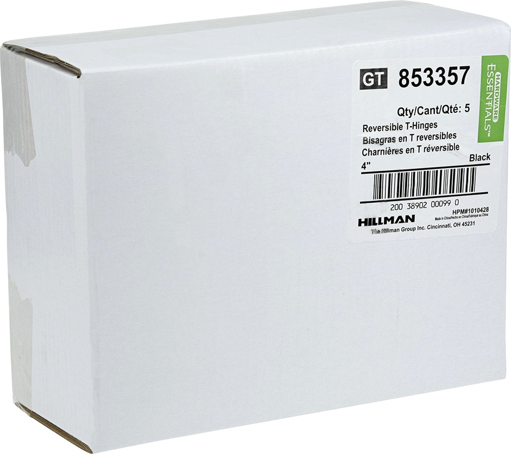 ORN T-HINGE REVERSIBLE 4" BLK