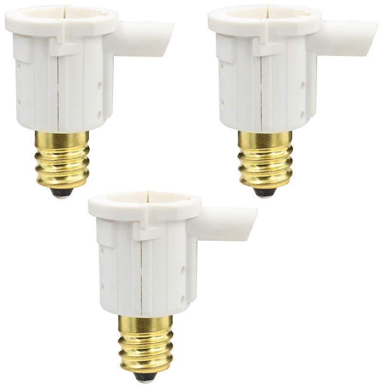 Light Control Dusk to Dawn Candelabra Base Socket 3pc White
