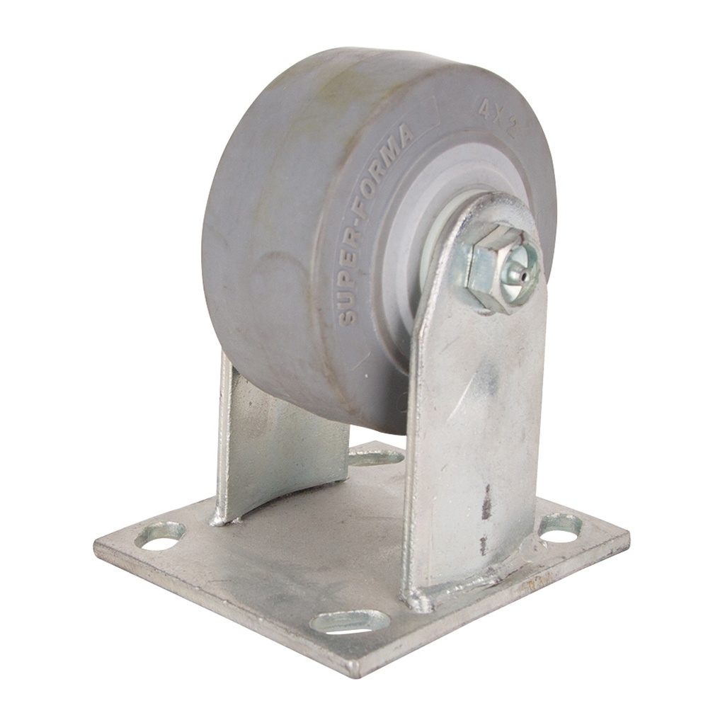 Caster Rigid Plate 4" Thermoplastic Rubber Wheel 350lb