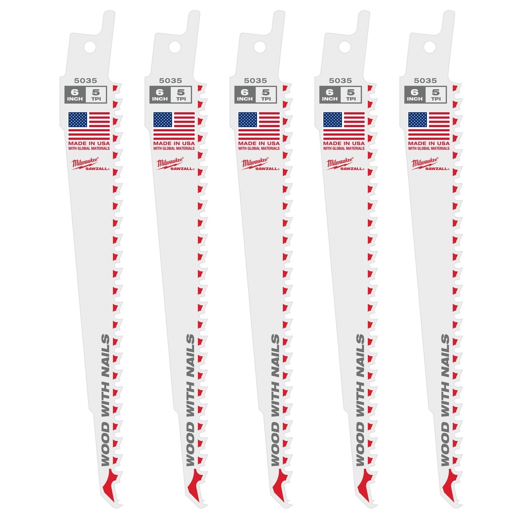 6" Sawzall Blade 5 TPI