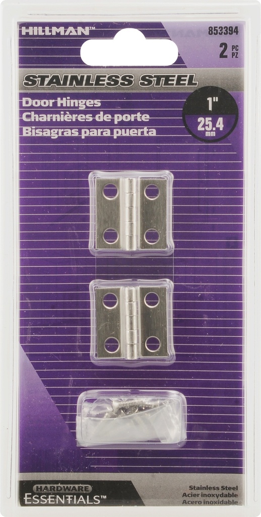 SQ CRNR FM HINGE 1" SS