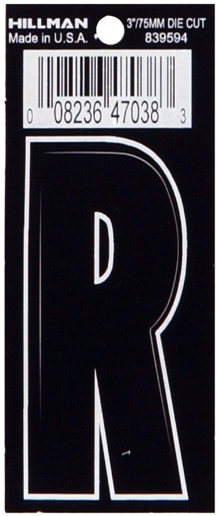 3 DIE-CUT BLACK VINYL R