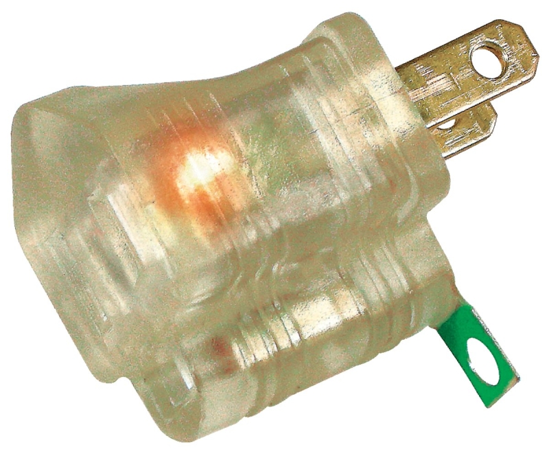 Ground Adapter 3-to-2 w/Light Clear