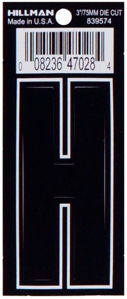 3 DIE-CUT BLACK VINYL H