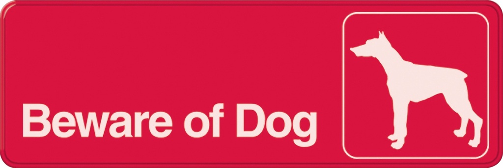 VIS-RED-3X9 BEWARE DOG