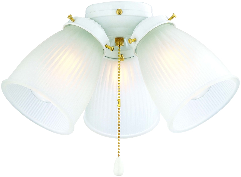 Light Kit Ceiling Fan White 3 Light 3 Shade