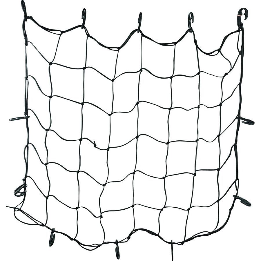 Cargo Net 48"x36" Black Rubber 12 Hooks. Stretches to 60"x84"