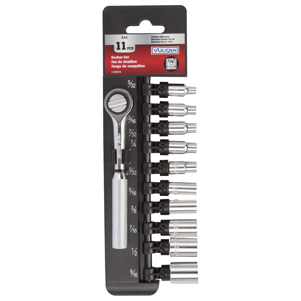 SOCKET SET 11PC SAE 1/4 DR