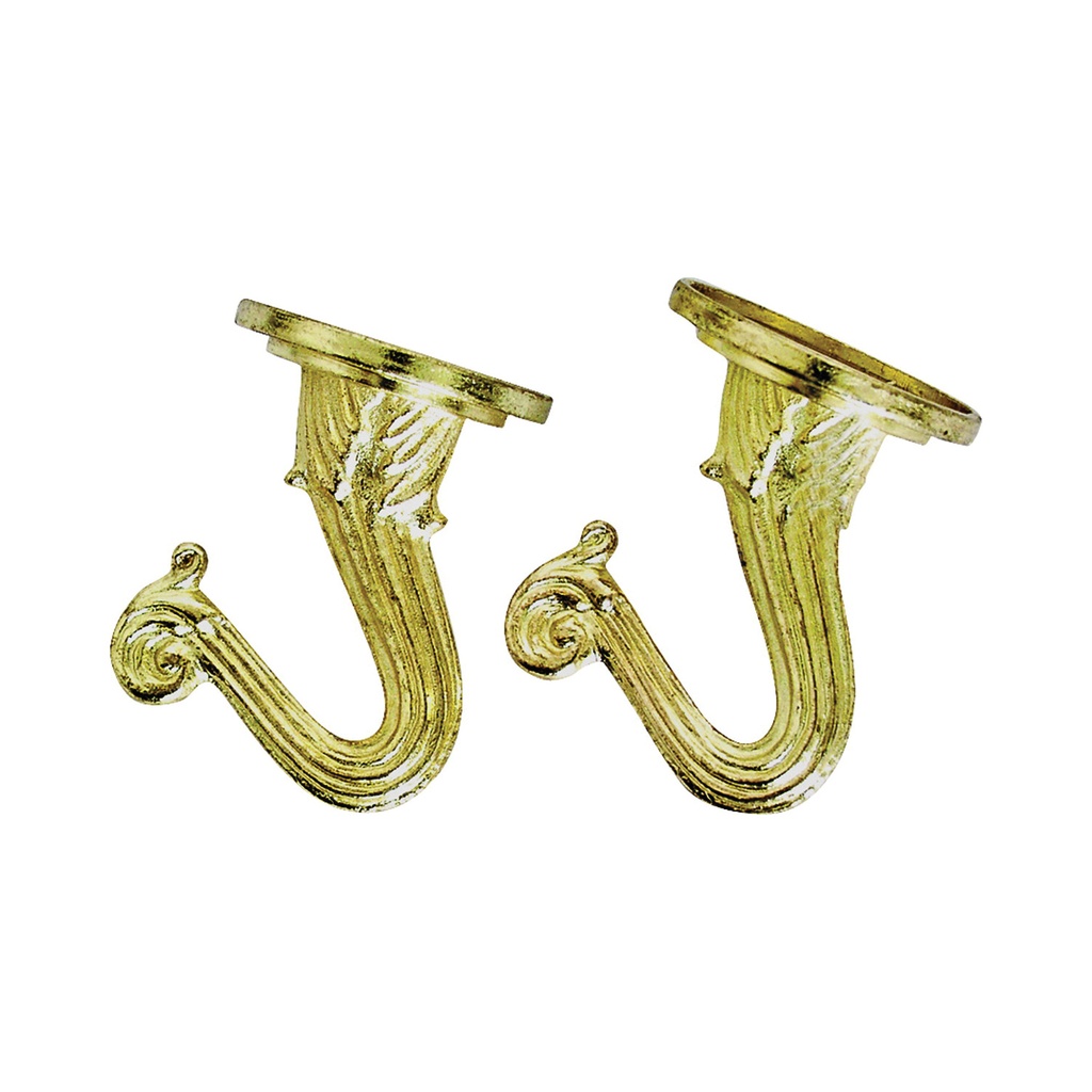 Ceiling Swag Hooks Polished Brass 2pk