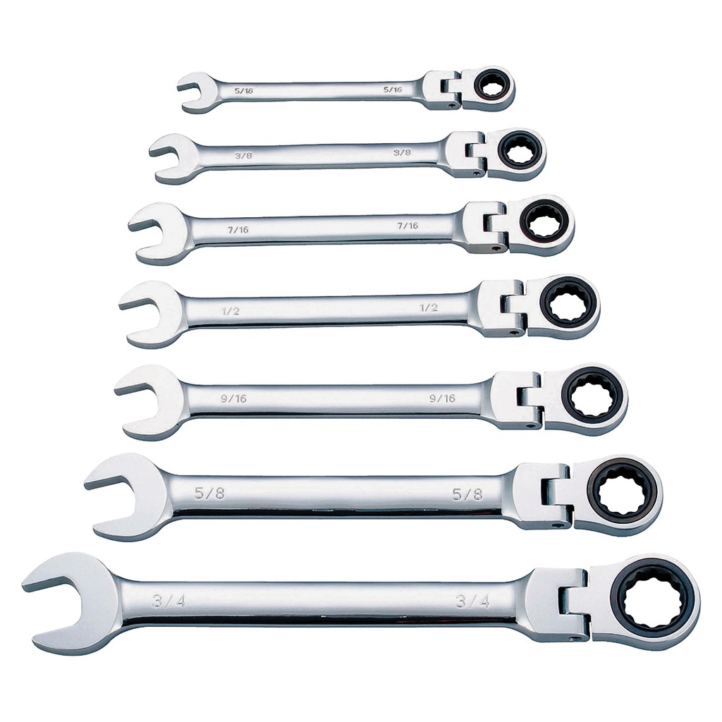 Flex Ratchet Wrench Set 7pc SAE
