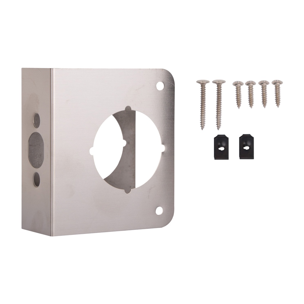 Door Reinforcer 4"x4-1/2" Satin Nickel