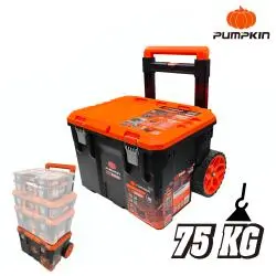 L SIZE STACKING TOOL BOX TOUGH SYSTEM WITH TROLLEY 52x44x39cm