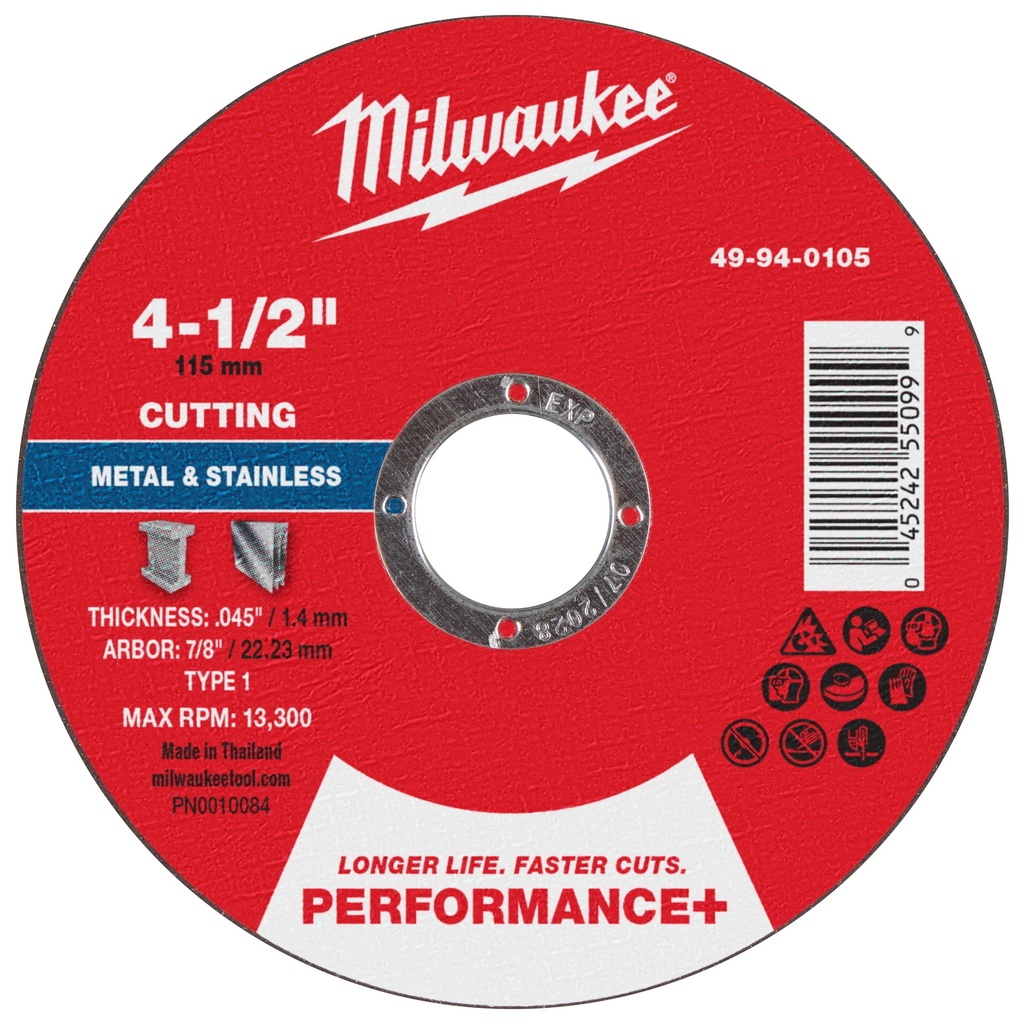 Cutting Wheel Metal 4-1/2"x.045"x7/8" T1