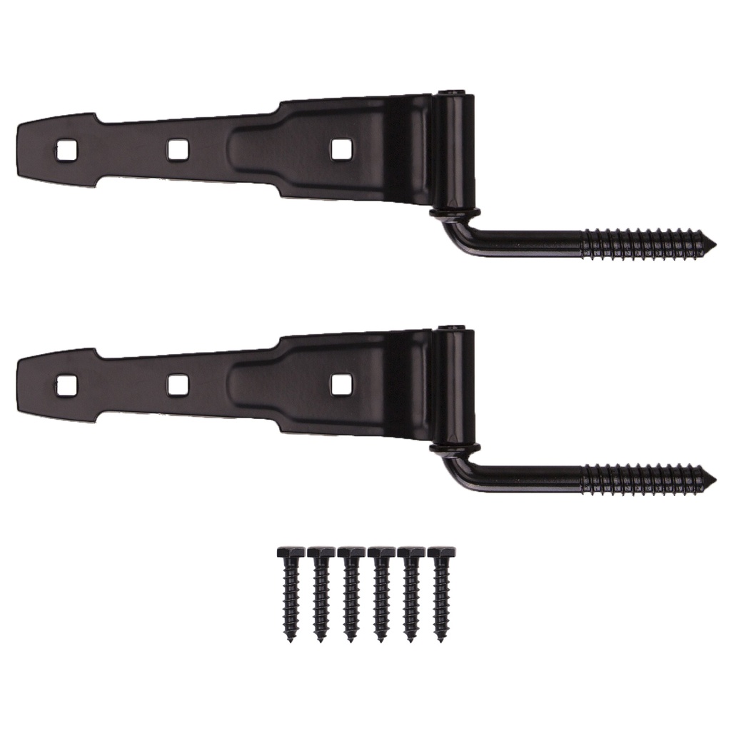 Screw Hook & Strap Hinges Ornamental Black