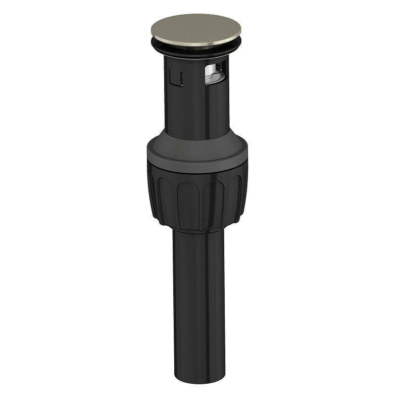 Drain Push Pop-Up Brushed Nickel Plastic