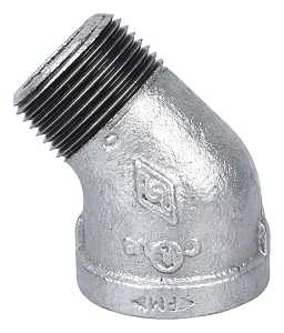 Galvanized 1-1/2" Street Elbow 45 Degree