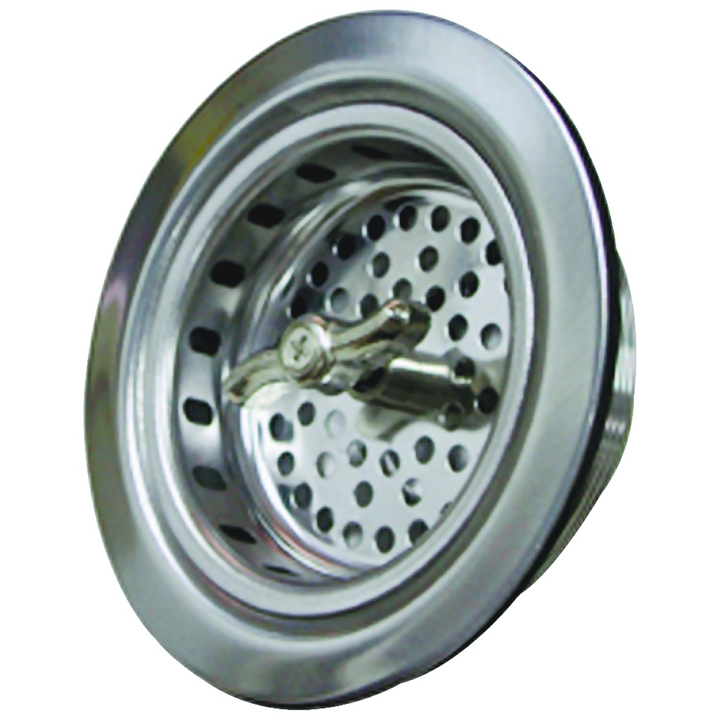 Sink Strainer 3-1/2"-4" Spin & Lock Stainless Steel/Chrome
