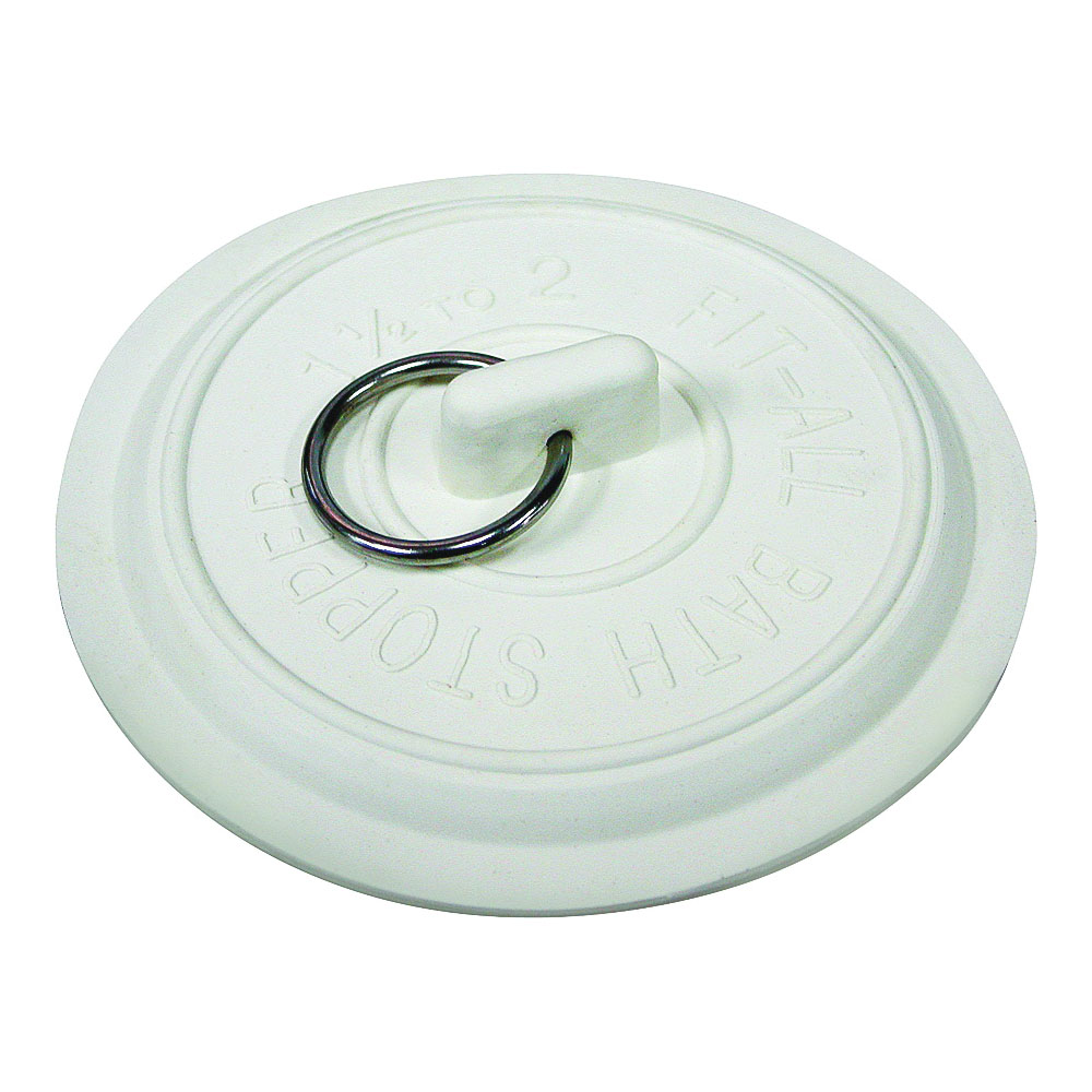 Tub Stopper 1-1/2"-2" Drains White Rubber