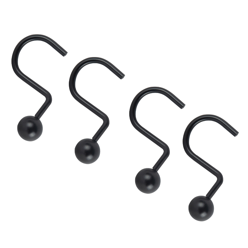 HOOK BALL CURTAIN SHWR ST MBLK