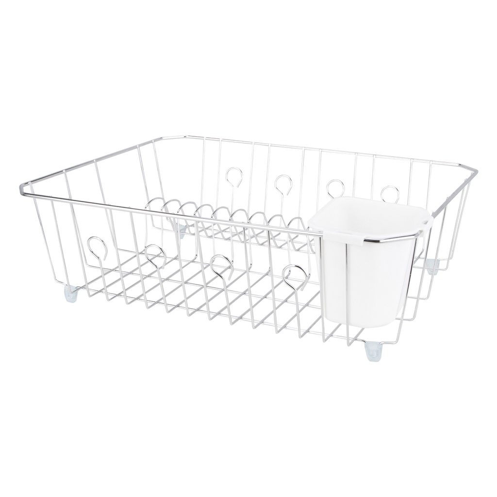 DISH DRAINR STL SLVR CHRM 20LB