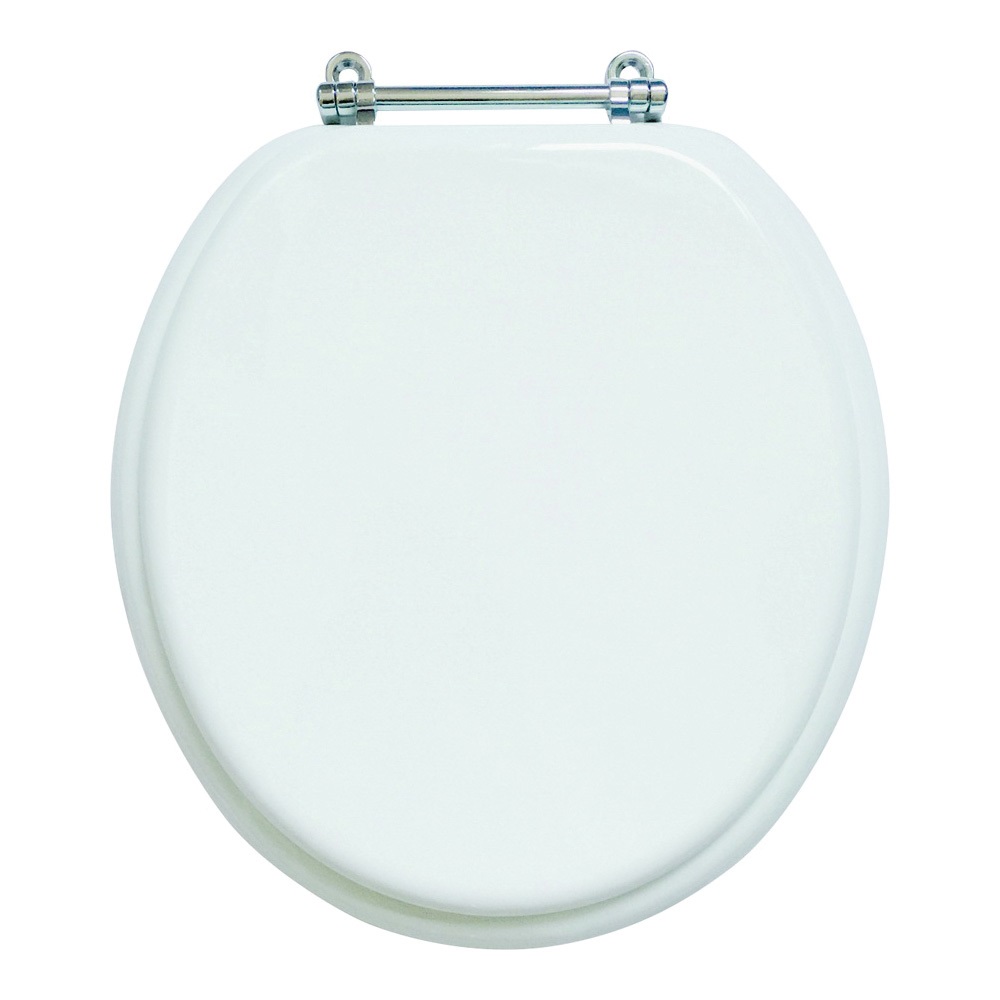 Toilet Seat Round Wood White