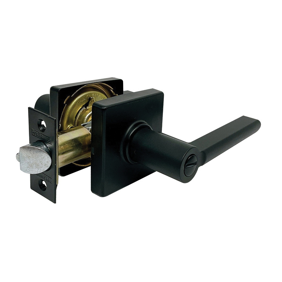 Door Lever Bed & Bath Square Matte Black