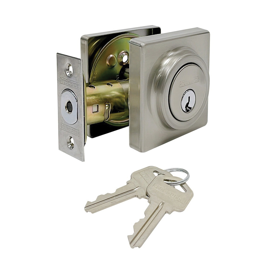 Deadbolt Double Cylinder Square Satin Nickel