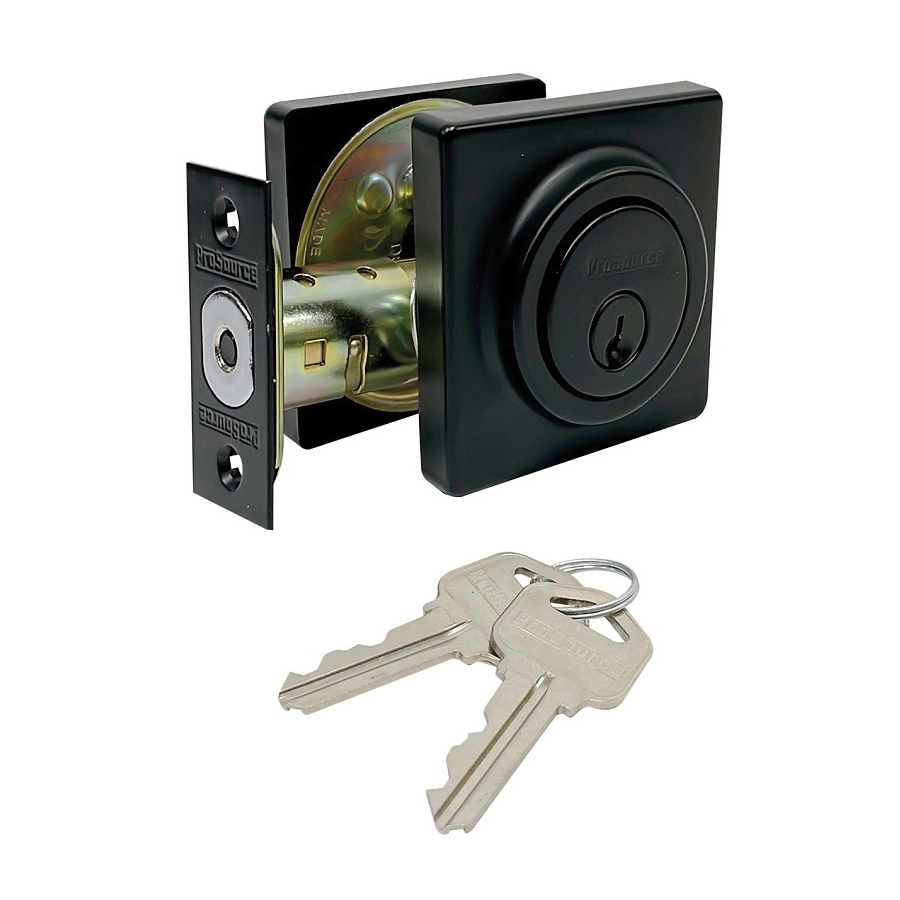 Deadbolt Double Cylinder Square Matte Black