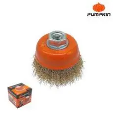 5/8-11 BOWL-SHAPED COPPER-PLATED CRIMPED WIRE BRUSH 3“