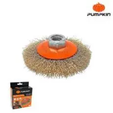 5/8-11 BASIN-SHAPED COPPER-PLATED CRIMPED WIRE BRUSH 4“