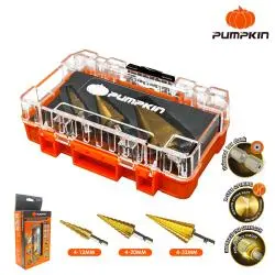 3PCS 4241S Step Drill Set 4-12/20/32mm