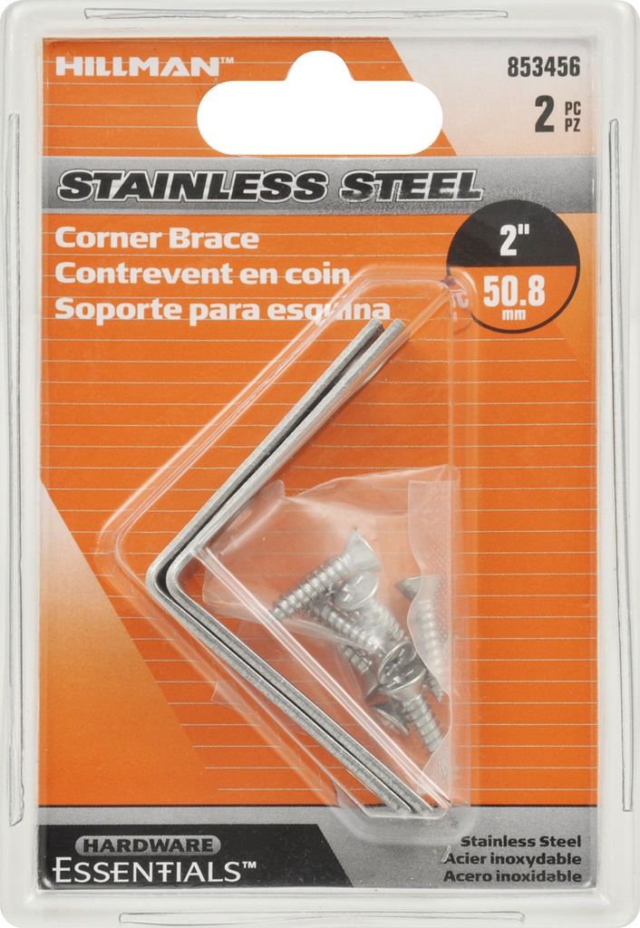 CORNER BRACE 2"X5/8" SS