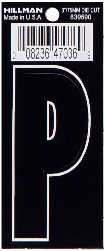 3 DIE-CUT BLACK VINYL P