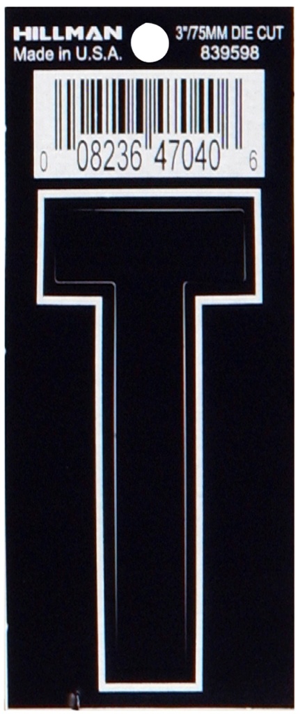 3 DIE-CUT BLACK VINYL T