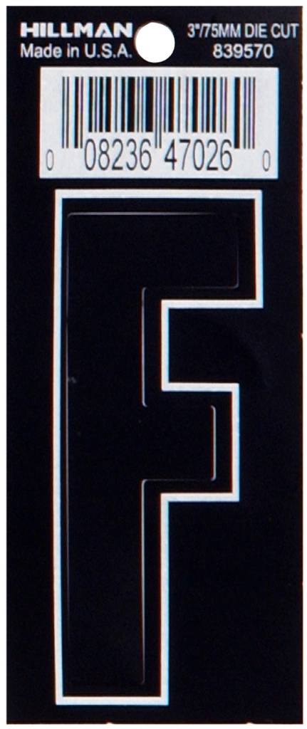 3 DIE-CUT BLACK VINYL F