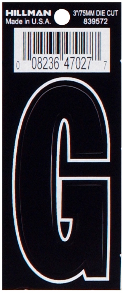 3 DIE-CUT BLACK VINYL G