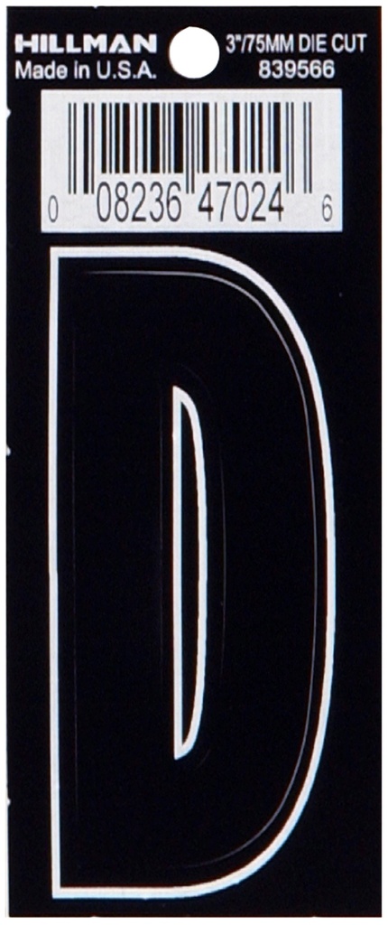 3 DIE-CUT BLACK VINYL D