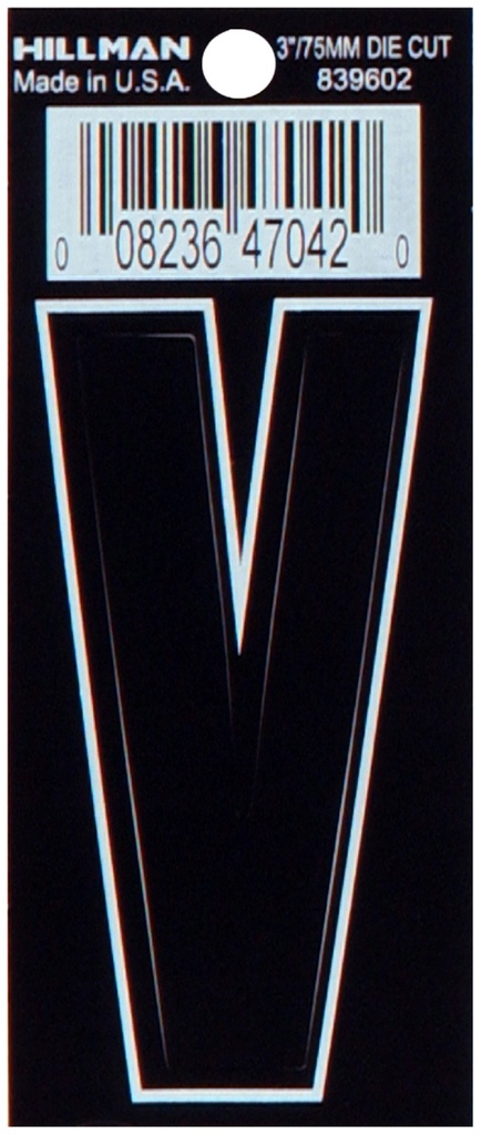 3 DIE-CUT BLACK VINYL V