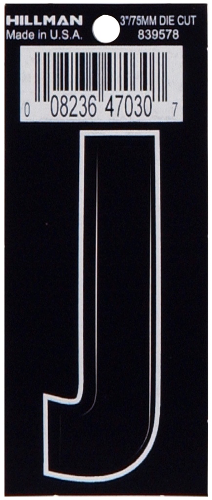 3 DIE-CUT BLACK VINYL J