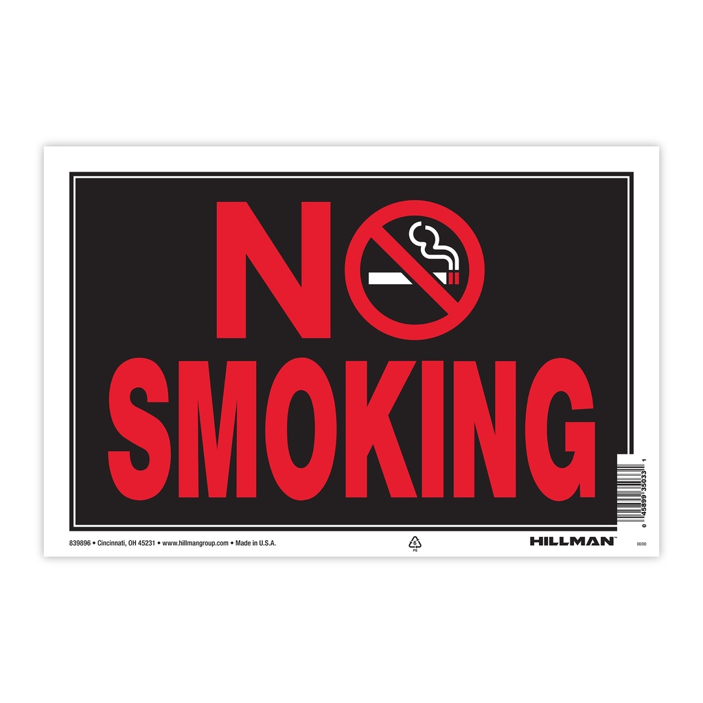 8X12 NO SMOKING