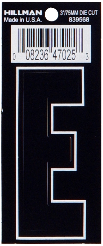 3 DIE-CUT BLACK VINYL E
