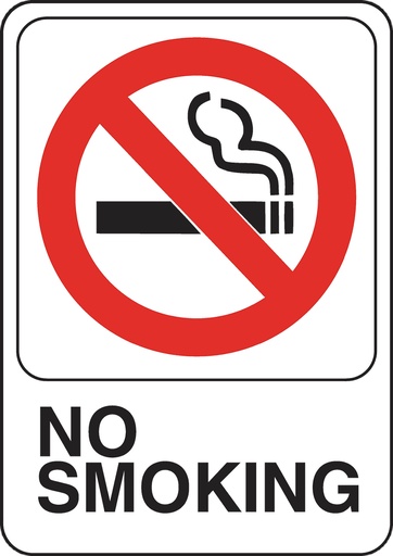 [841770] VIS-RED-5X7 NO SMOKING