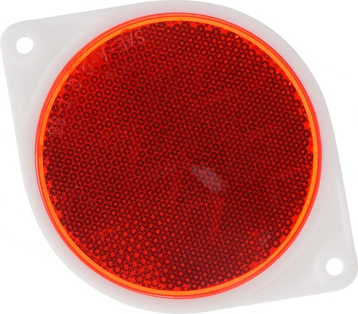 [844010] 3" Round Red Reflecto Scw/Adhe